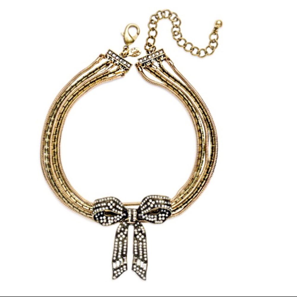Sequin-NYC Bow Statement Choker Necklace